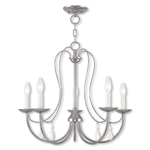 5 Light Polished Chrome Chandelier Livex