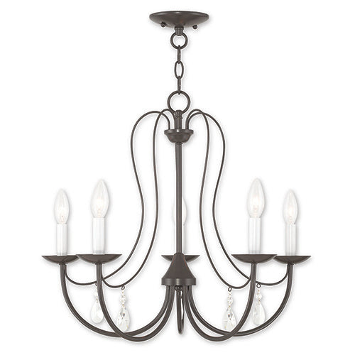 5 Light English Bronze Chandelier Livex