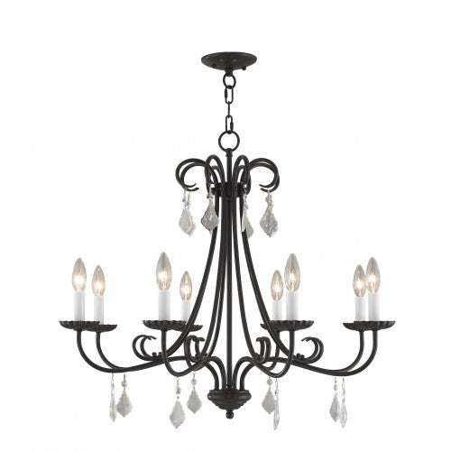 8 Light English Bronze Chandelier Livex