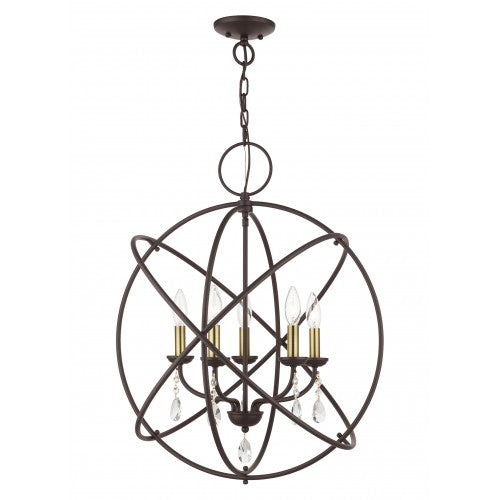 5 Light Bronze Chandelier Livex