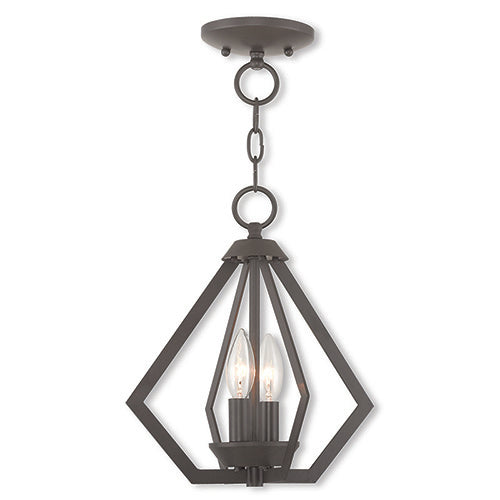 2 Light Bronze Chandelier/Ceiling Mount Livex