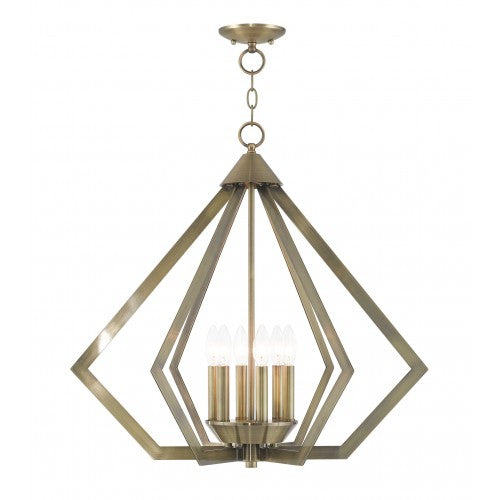 6 Light Antique Brass Chandelier Livex