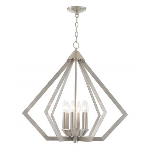 6 Light Brushed Nickel Chandelier Livex