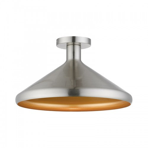 1 Light Brushed Nickel Semi-Flush Mount Livex