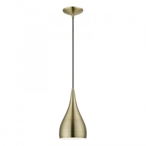 1 Light Antique Brass Pendant Livex