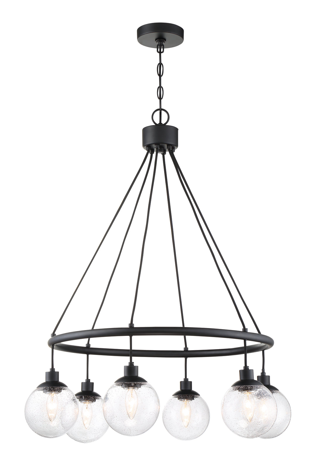 CRAFTMADE Que 6 Light Chandelier in Flat Black