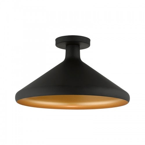 1 Light Black Semi-Flush Mount Livex