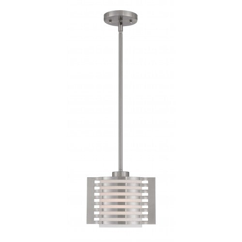 1 Light Brushed Nickel Single Pendant Livex