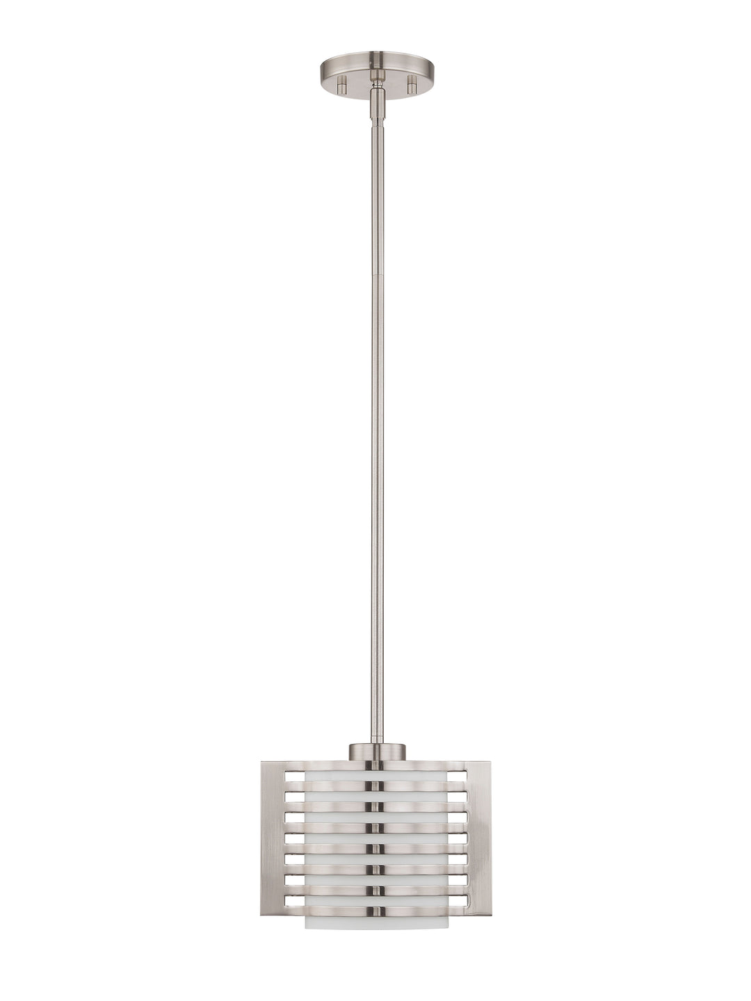 1 Light Brushed Nickel Single Pendant Livex