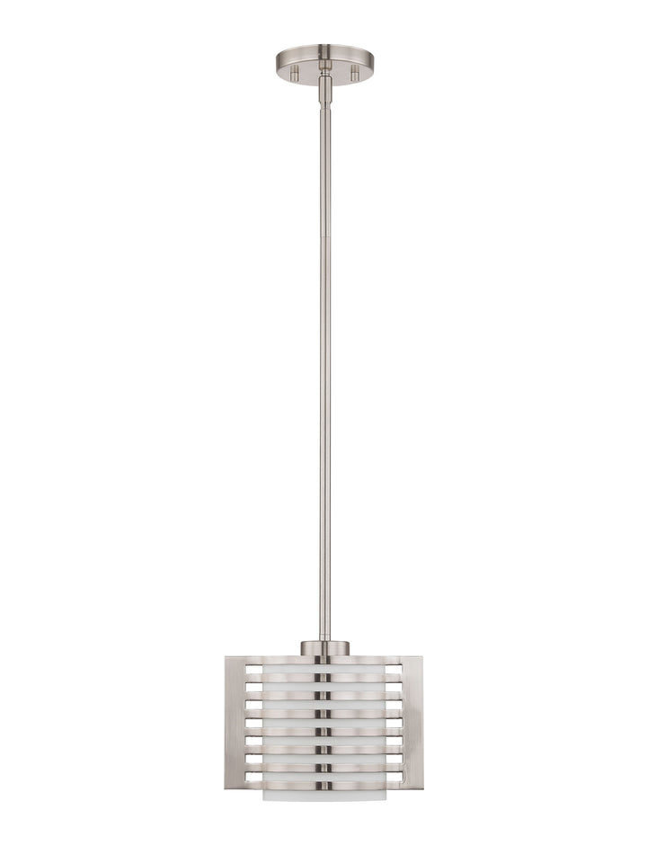 1 Light Brushed Nickel Single Pendant Livex