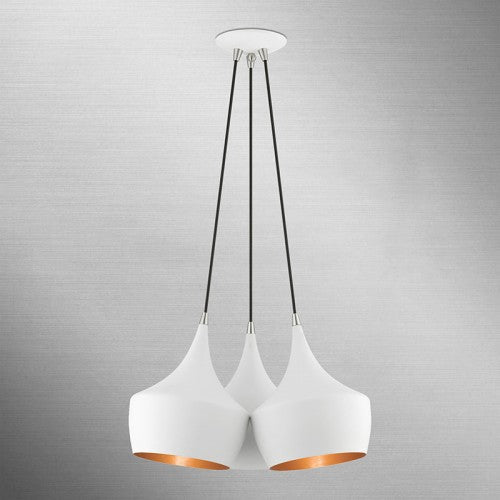 3 Light White Cluster Pendant Livex