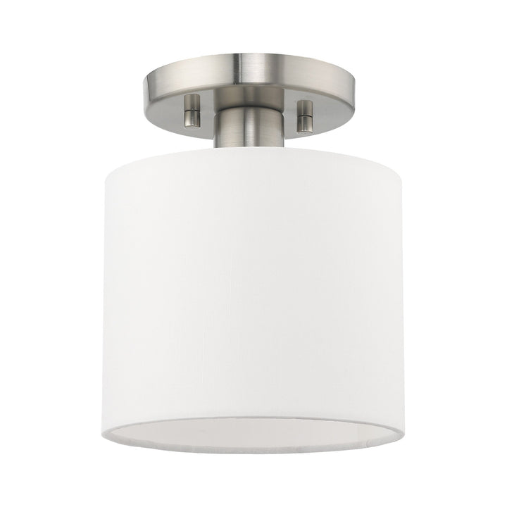 1 Light Brushed Nickel Ceiling Mount Livex