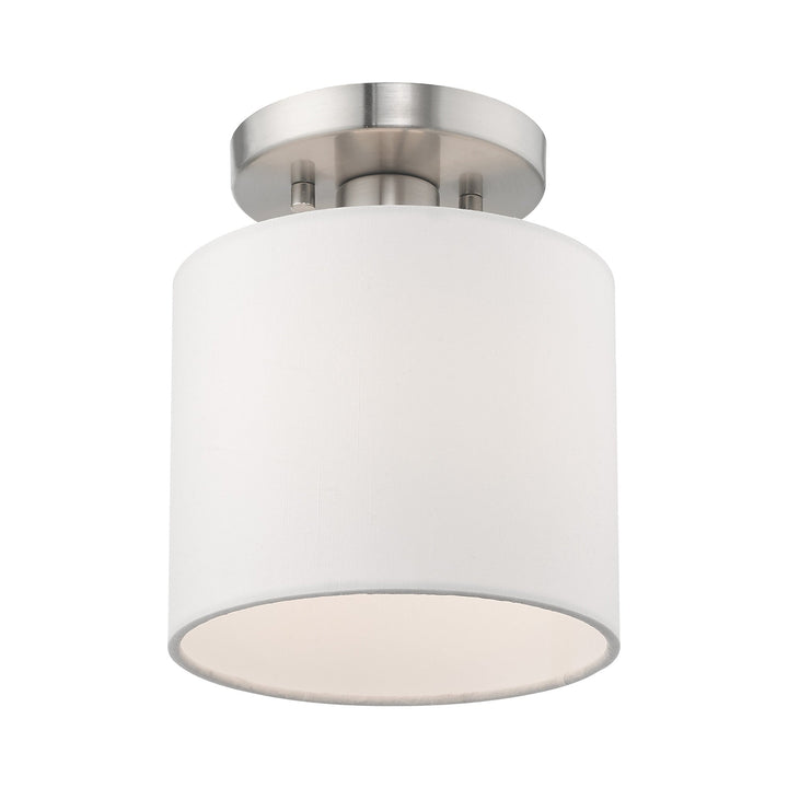 1 Light Brushed Nickel Ceiling Mount Livex