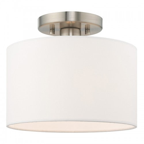 1 Light Brushed Nickel Ceiling Mount Livex