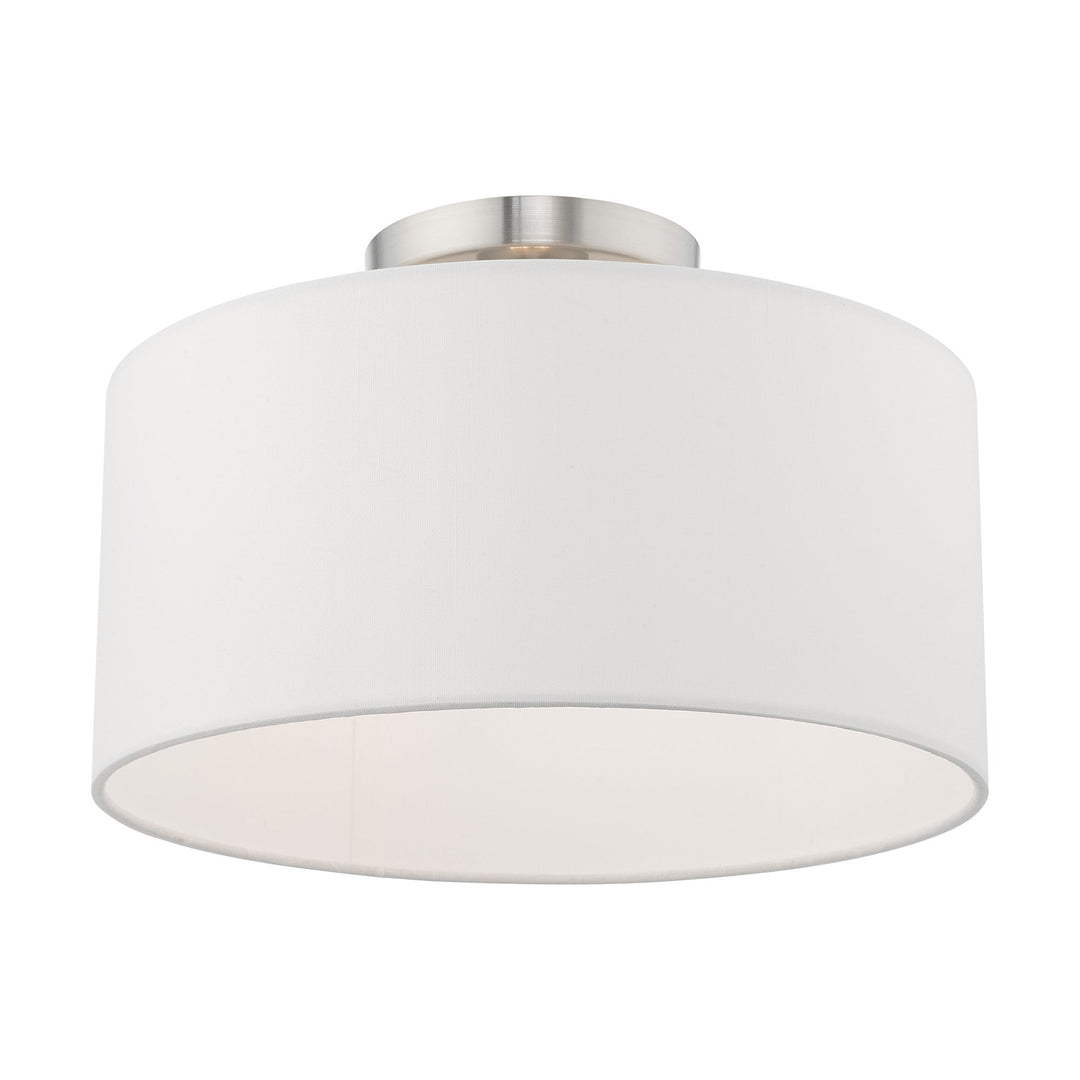 1 Light Brushed Nickel Ceiling Mount Livex