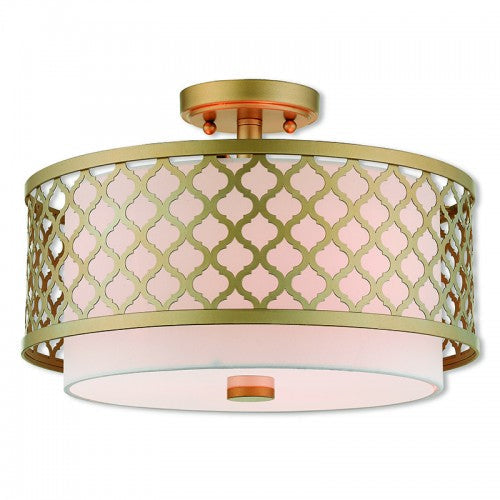 3 Light Soft Gold Ceiling Mount Livex