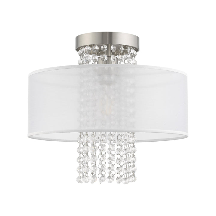 1 Light Brushed Nickel Ceiling Mount Livex