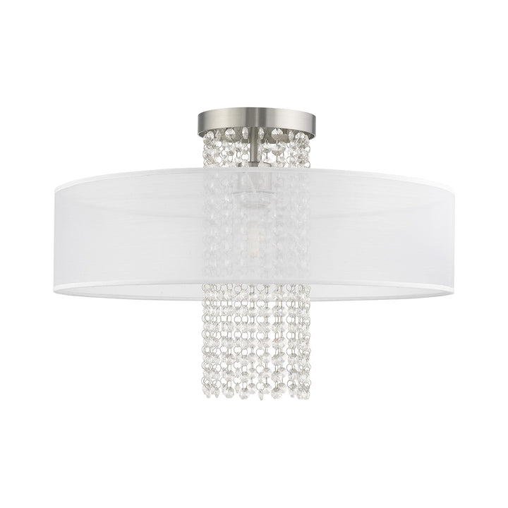 1 Light Brushed Nickel Ceiling Mount Livex