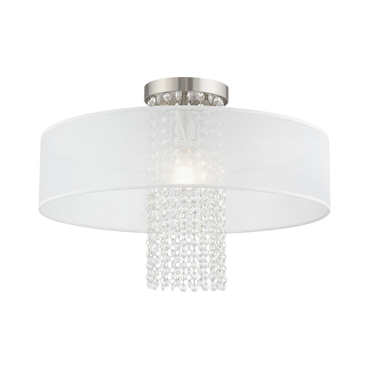 1 Light Brushed Nickel Ceiling Mount Livex