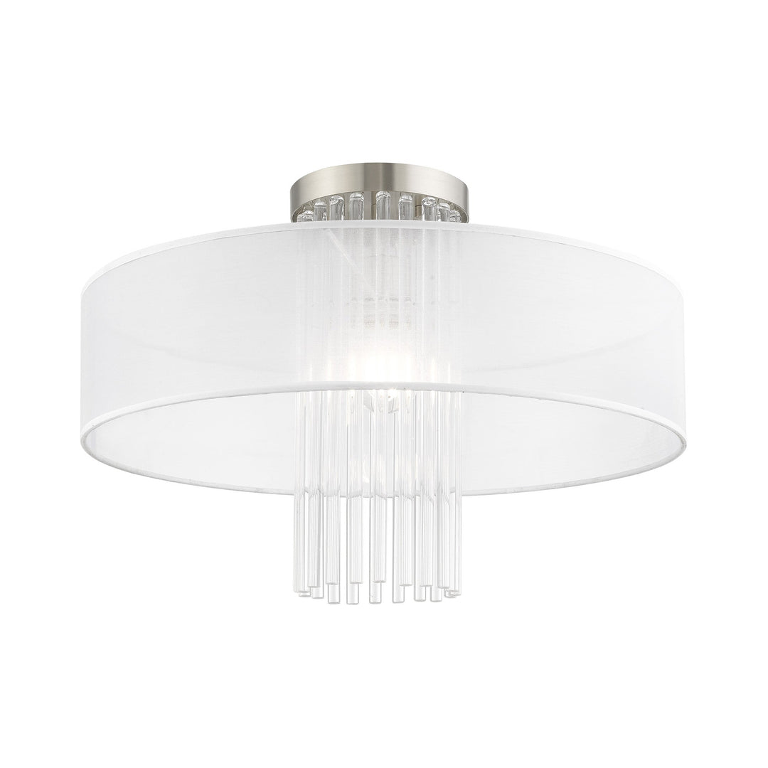 1 Light Brushed Nickel Ceiling Mount Livex