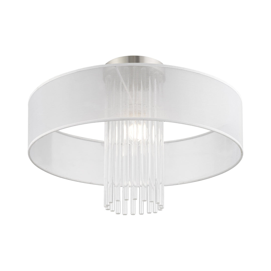 1 Light Brushed Nickel Ceiling Mount Livex