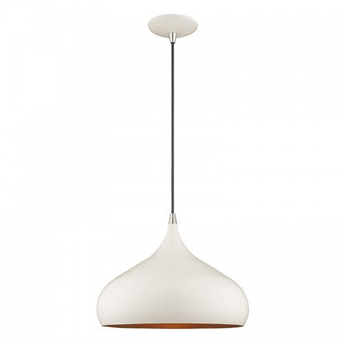 1 Light Shiny White Single Pendant Livex