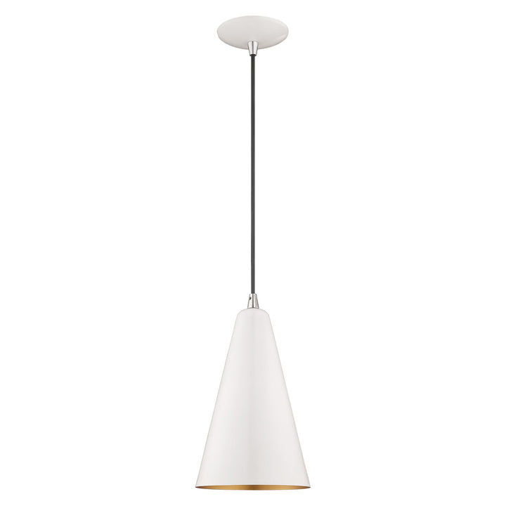 1 Light Shiny White Single Pendant Livex