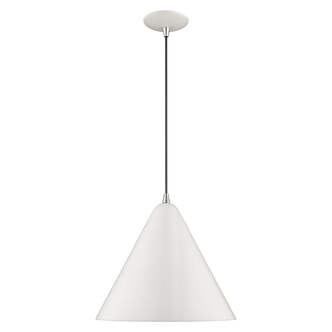 1 Light Shiny White Single Pendant Livex