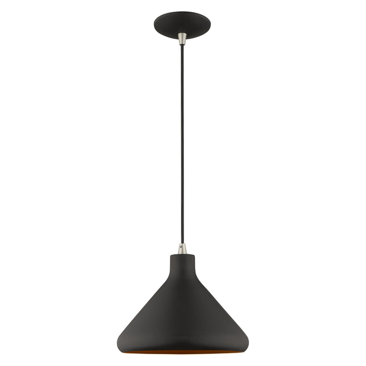 1 Light Black Single Pendant Livex