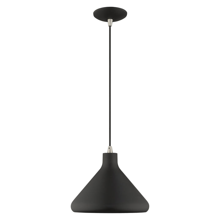 1 Light Black Single Pendant Livex