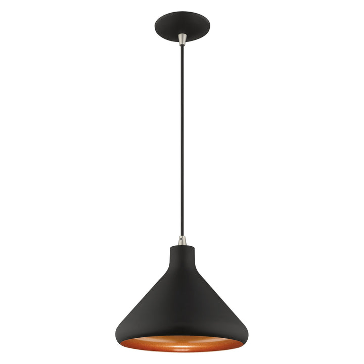 1 Light Black Single Pendant Livex