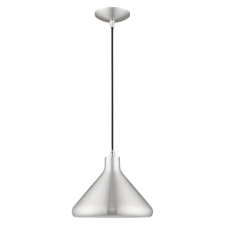 1 Light Brushed Aluminum Single Pendant Livex