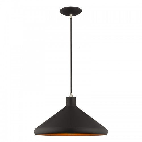 1 Light Black Single Pendant Livex