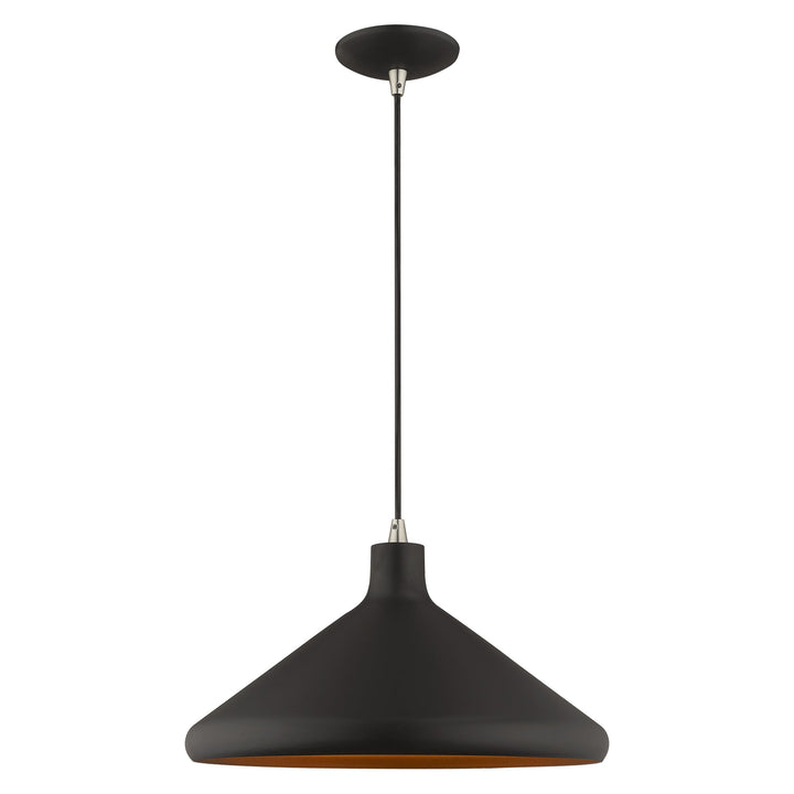 1 Light Black Single Pendant Livex