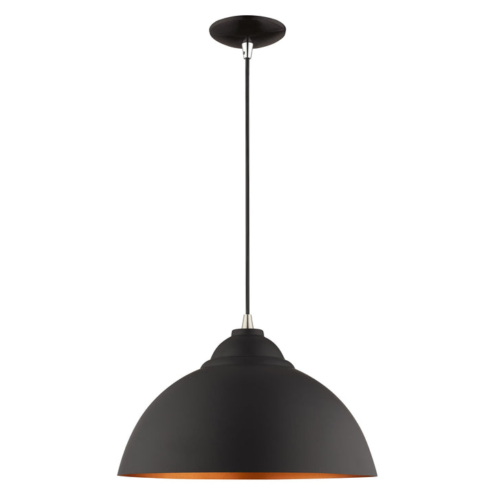 1 Light Black Single Pendant Livex