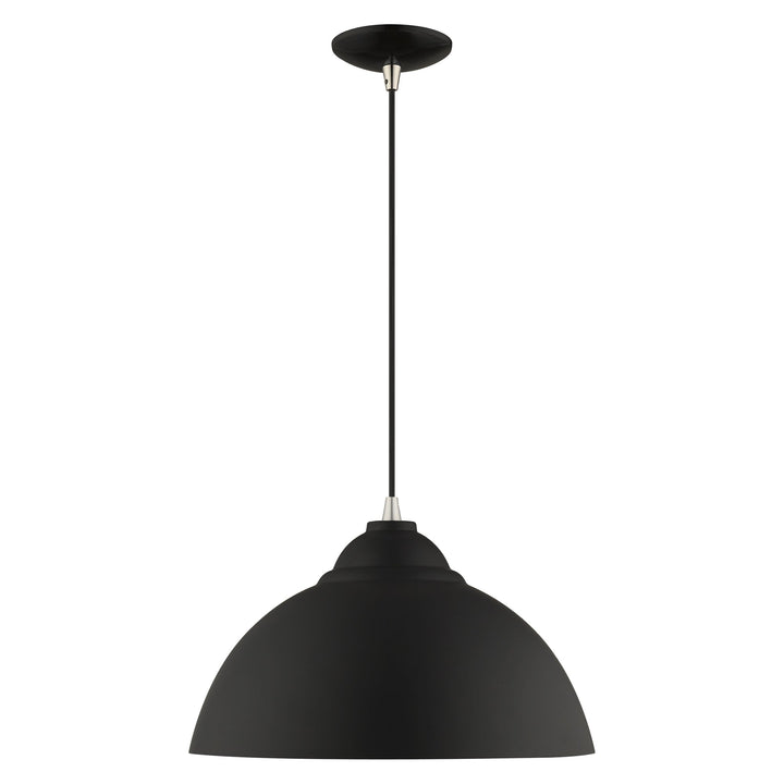 1 Light Black Single Pendant Livex