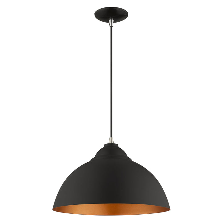 1 Light Black Single Pendant Livex