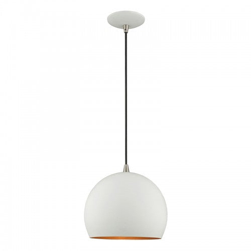 1 Light White Single Pendant Livex