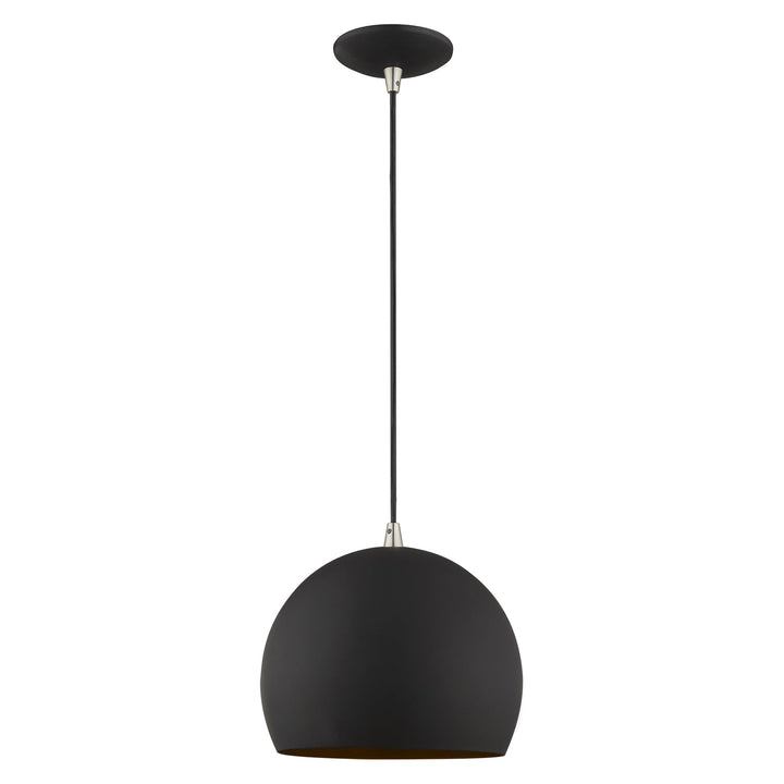 1 Light Black Single Pendant Livex