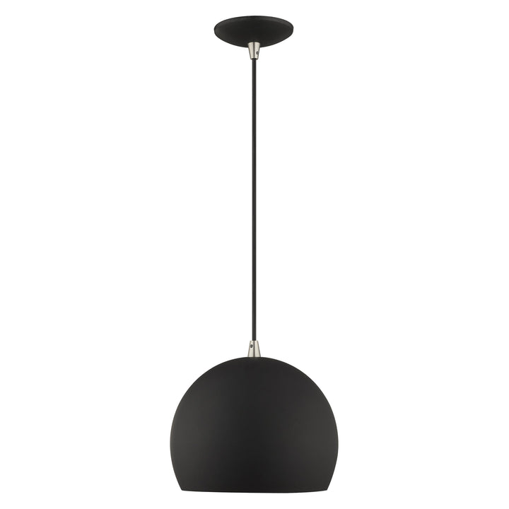 1 Light Black Single Pendant Livex