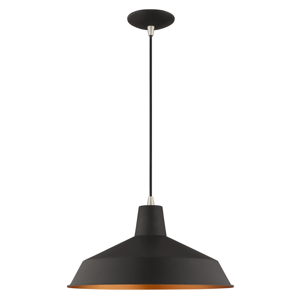 1 Light Black Single Pendant Livex