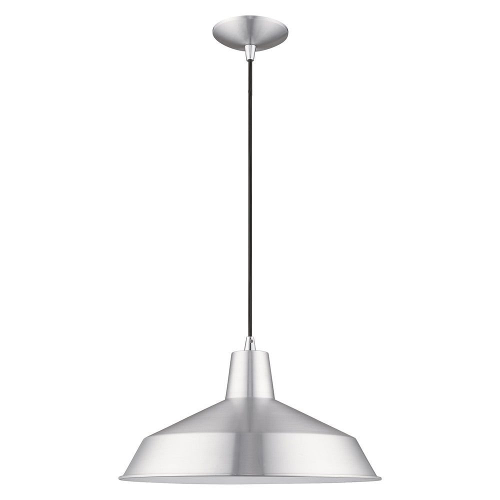 1 Light Brushed Aluminum Single Pendant Livex