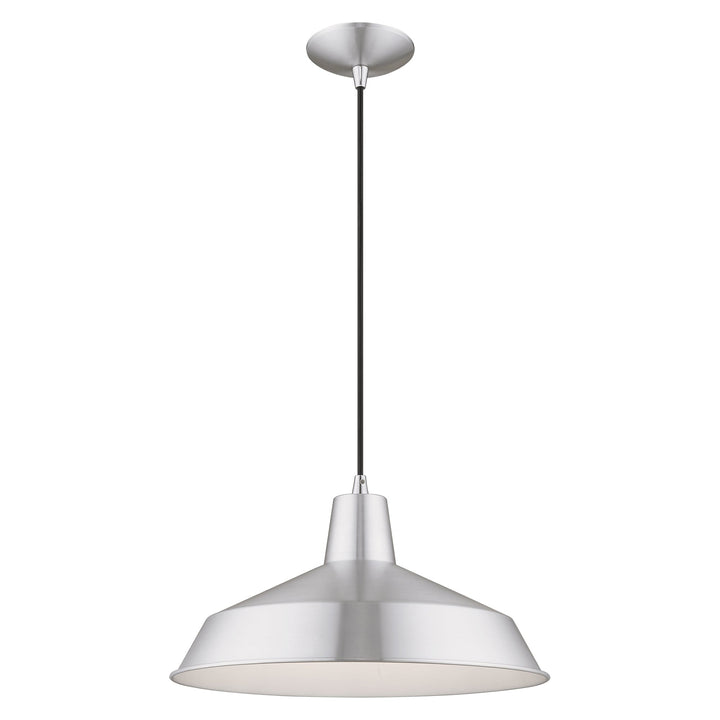 1 Light Brushed Aluminum Single Pendant Livex