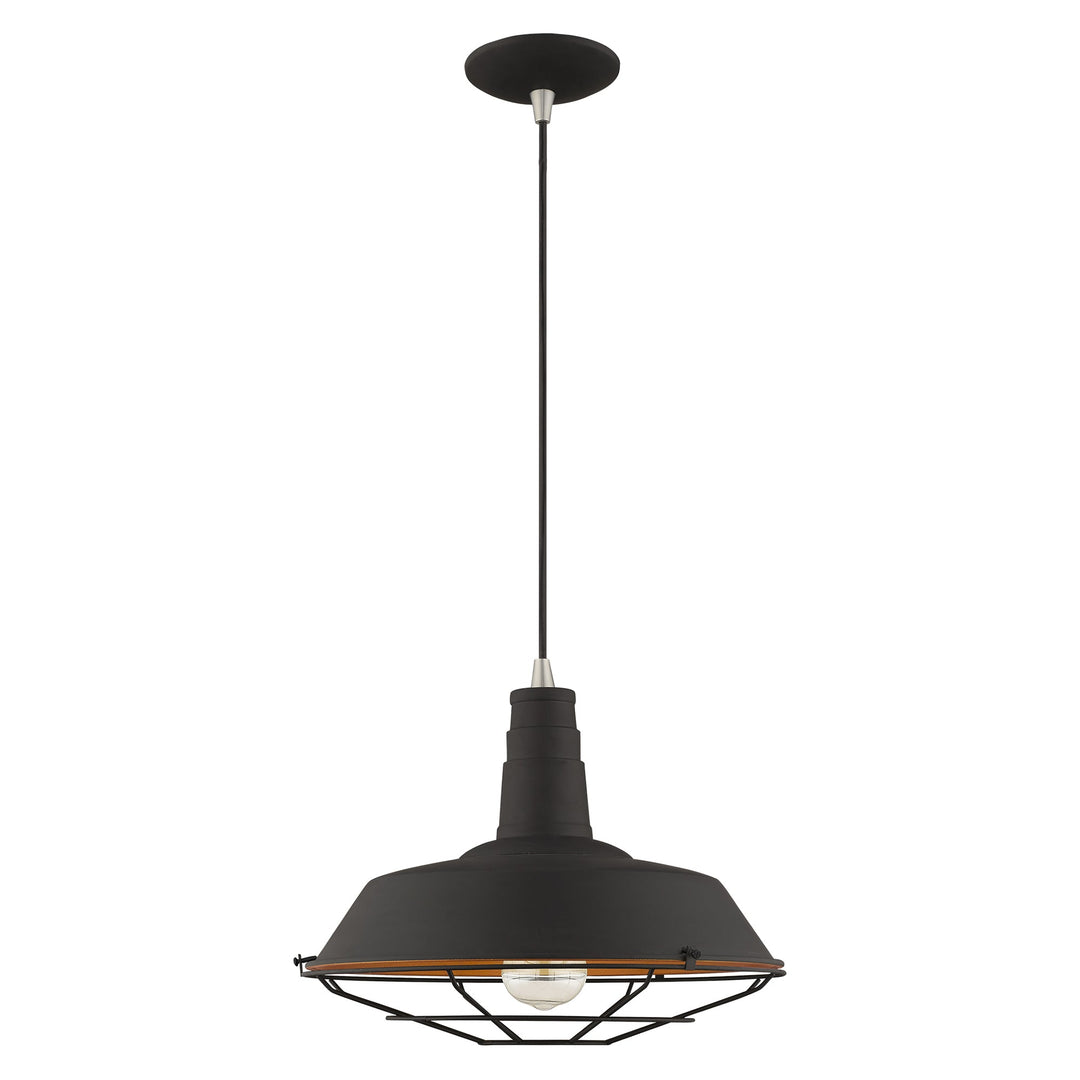 1 Light Black Single Pendant Livex