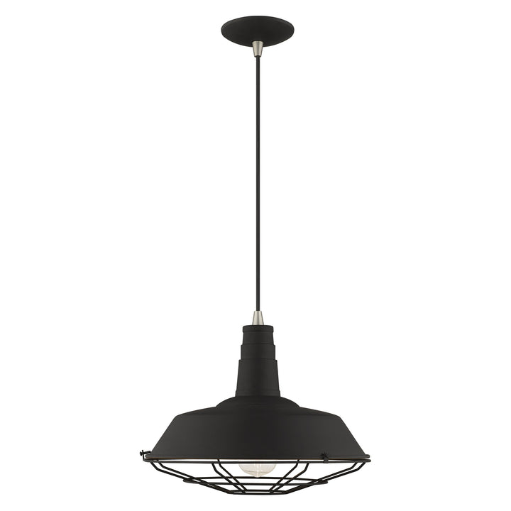 1 Light Black Single Pendant Livex