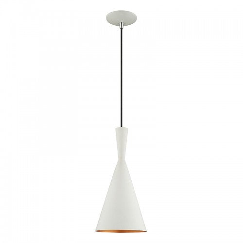 1 Light White Single Pendant Livex