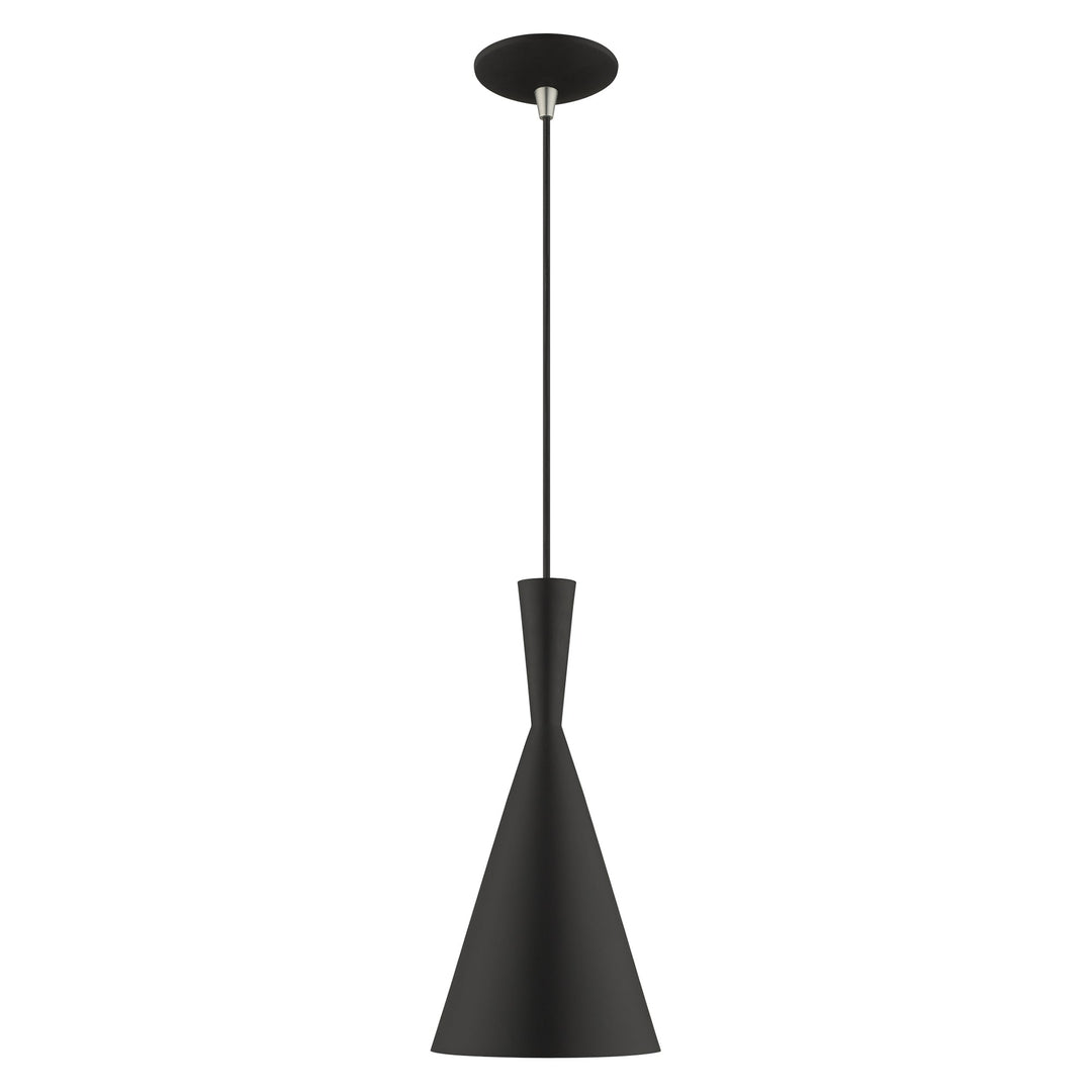 1 Light Black Single Pendant Livex