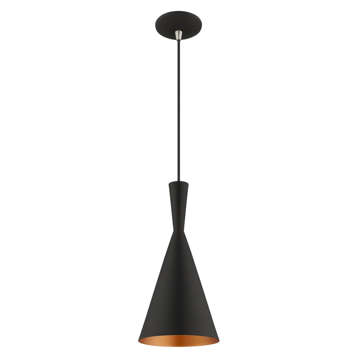 1 Light Black Single Pendant Livex