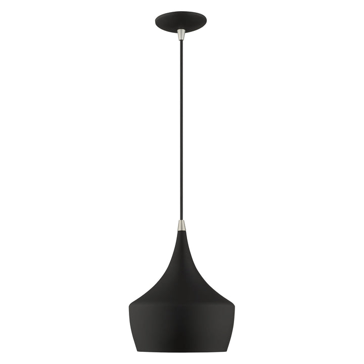 1 Light Black Single Pendant Livex