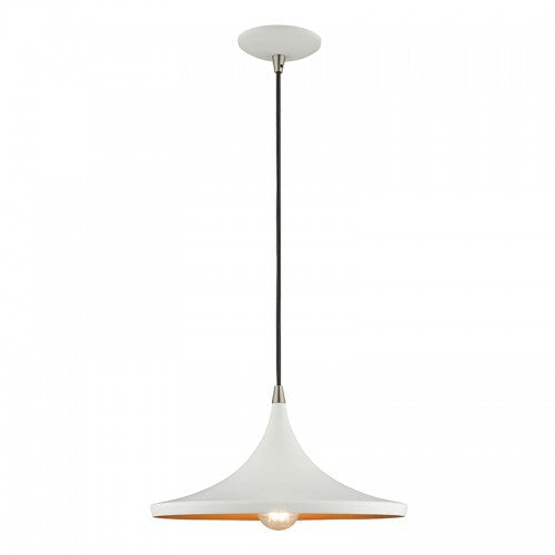 1 Light White Single Pendant Livex